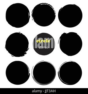 Set of 9 circles,Vector design elements. Stock Vector