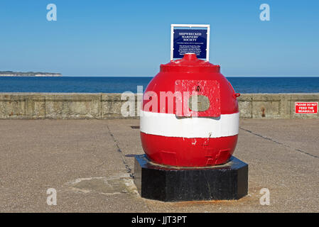 Mine used as collecting box for the Shipwrecked Mariners' Society, Bridlington, East Yorkshire, UK Stock Photo