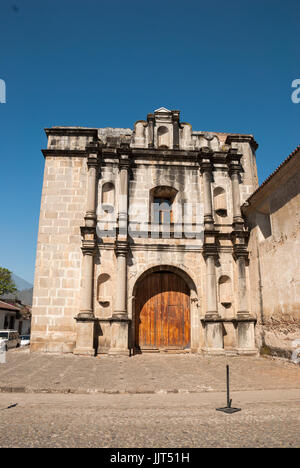 Exterior of Las Capuchinas, 18th-century church & convent ruins, in colonial city & UNESCO World Heritage Site of Antigua. Stock Photo