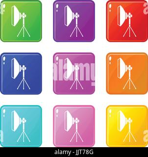 Studio lighting equipment set 9 Stock Vector