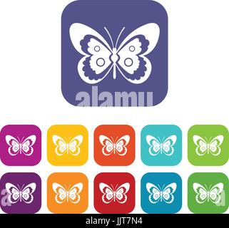 Butterfly icons set Stock Vector
