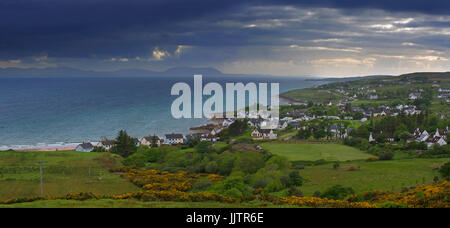 View over the village Gairloch on the shores of Loch Gairloch, Wester Ross, North-West Scottish Highlands, Scotland Stock Photo