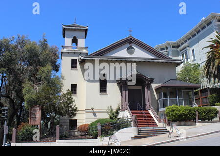 St. Francis Xavier Catholic Church, built 1939, Japantown, San Francisco, California Stock Photo