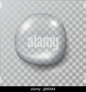 A realistic   water  drop, with  shadows, reflections and flares Stock Vector