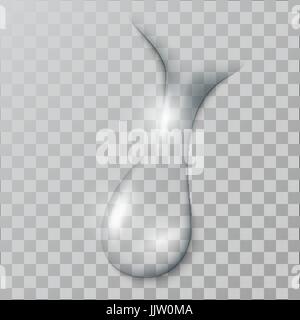 A realistic   water  drop, with  shadows, reflections and flares Stock Vector
