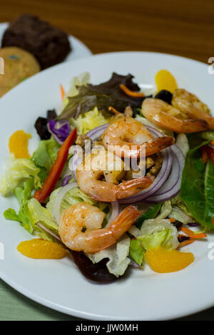 Lunch, Mandarin orange shrimp salad with candied walnuts.