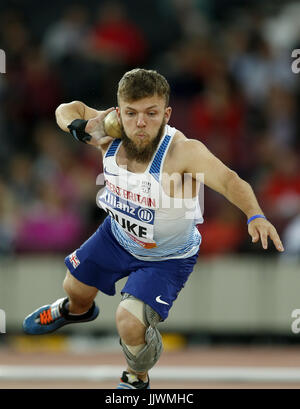 Great Britain's Kyron Duke competes in the Men's Shot Put F41 Final during day seven of the 2017 World Para Athletics Championships at London Stadium. PRESS ASSOCIATION Photo. Picture date: Thursday July 20, 2017. See PA story ATHLETICS Para. Photo credit should read: Paul Harding/PA Wire. Stock Photo