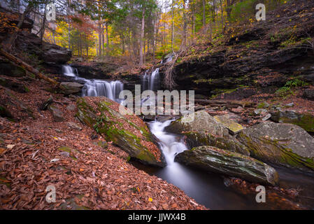 A beautiful waterfall in the Pennsylvania woods Stock Photo