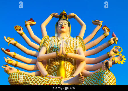 Wat Plai Laem Temple, the big Guan Yin statue on the island Koh Samui, Thailand. Stock Photo