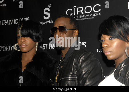 (L-R) Dawn Richards,Sean 'Diddy' Combs Kalenna Harper Dirty Money their CD release for 'Last Train To Paris' Vogue Supperclub December 16,2010 Hollywood. Stock Photo