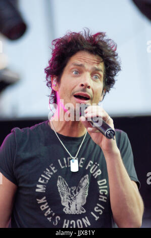 Singer Chris Cornell performs 2007 KROQ LA Invasion Home Depot Center Carson,California. Stock Photo