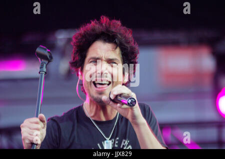 Singer Chris Cornell performs 2007 KROQ LA Invasion Home Depot Center Carson,California. Stock Photo