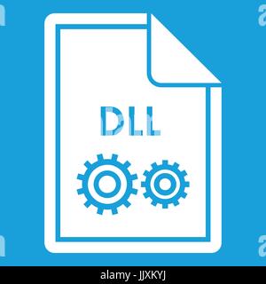 File DLL icon white Stock Vector