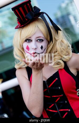 San Diego, United States Of America. 20th July, 2017. Cosplayer Carol from Santa Clarita as 'Harley Quinn', at the Comic-Con San Diego, in July 2017. | usage worldwide Credit: dpa/Alamy Live News Stock Photo