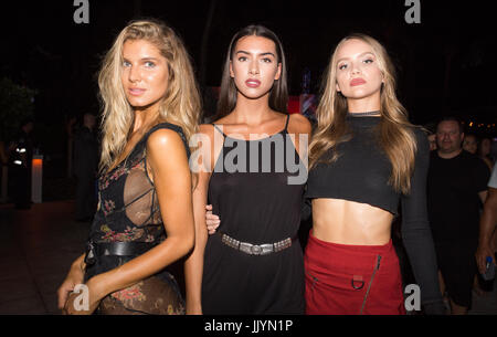 MIAMI BEACH, FL - JULY 20: Guest during the Sports Illustrated and Wall present SWIMMIAMI 2017 Opening Night Party at WET Deck at the W South Beach in Miami Beach. July 20, 2017. Credit Aaron Gilbert/MediaPunch Stock Photo