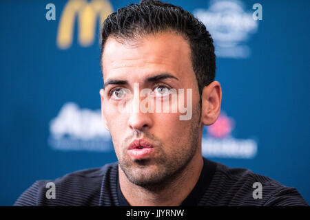 Harrison, USA. 21st July, 2017. Sergio Busquet of Barcelona during a press conference the day before the International Champions Cup match at the Red Bull Arena in the city of Harrison in the United States on Friday, 21.  (PHOTO: WILLIAM VOLCOV/BRAZIL PHOTO PRESS) Credit: Brazil Photo Press/Alamy Live News Stock Photo