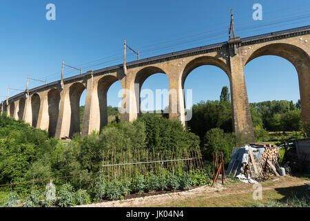 Railway viaduct, Le viaduc de la Borrèze, Souillac, Midi-Pyrenees, France, Europe Stock Photo