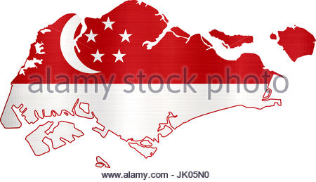 singapore country flag map shape symbol label Stock Photo, Royalty Free ...