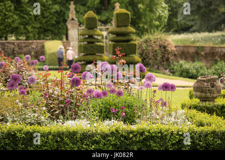 The country gardens at Canons Ashby Elizabethan House, Northampton, England, United Kingdom. Stock Photo
