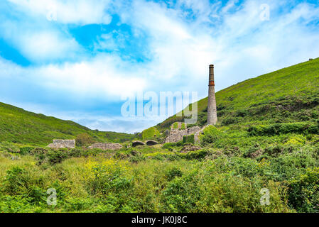 The Kenidjack or Nancherrow Valley near St Just in Penwith was once a scene of intense mining activity. Stock Photo