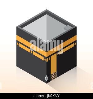 Flat 3d Isometric Kaaba, Mecca, Hajj concept isometric for graphic template - 3D vector illustration. Stock Vector