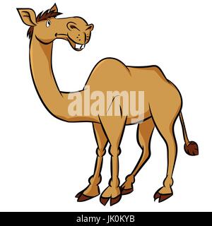 Colorful Cartoon Camel on white background - Vector clipart illustration Stock Vector