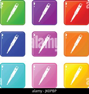Grip of tattoo machine set 9 Stock Vector