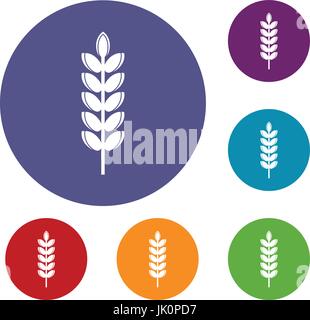 Big grain spike icons set Stock Vector