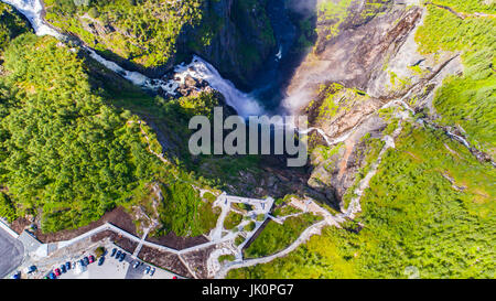 Voringsfossen Waterfall. Hordaland, Norway. Stock Photo