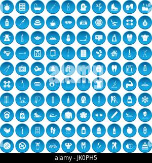 100 fit body icons set blue Stock Vector Image & Art - Alamy