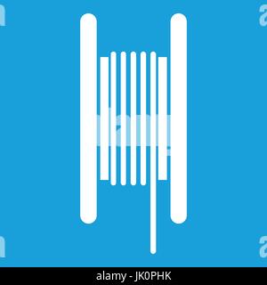 Electric cable in coil icon white Stock Vector