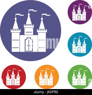 Castle icons set Stock Vector