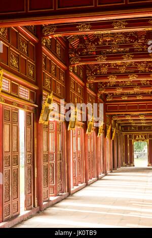 Red corridor in the Citadel - Hue - 11 March 2017 Stock Photo