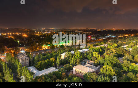 Day-night view of the city Donetsk (Ukraine) Stock Photo