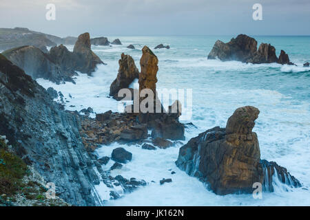 Cliffs. Costa Quebrada (Broken Coast), Cantabria, Spain, Europe. Stock Photo