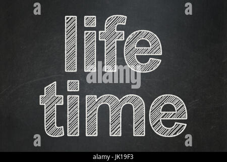 Timeline concept: Life Time on chalkboard background Stock Photo