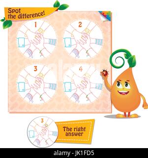 Visual Game for children. Task: Spot the difference Snail Stock Vector ...