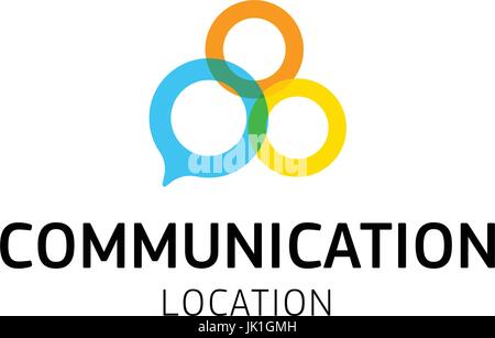 Multicolored dialog boxes, symbolizing discussion, conversation. Vector logo. Stock Vector