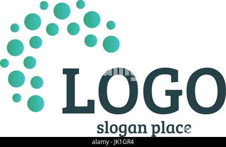 Abstract dotted vector logo template. Miscellaneous universal isolated unusual logotype. Stock Vector