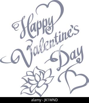 HAPPY VALENTINES DAY hand lettering handmade calligraphy vector Stock Vector