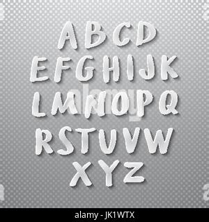 Vector Alphabet Set papper shadow font 3d art Stock Vector