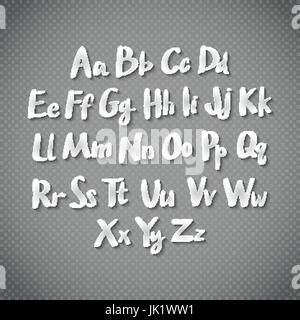 Vector Alphabet Set papper shadow font 3d art Stock Vector