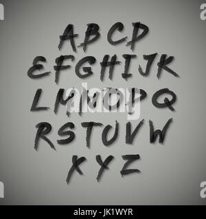 Hand drawn brush letters. Vector font ABC Stock Vector Image & Art - Alamy