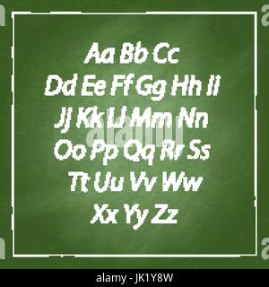 Vector illustration of chalk sketched characters on a blackboard background Stock Vector