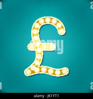Vector illustration of realistic retro signboard letter P. Part of alphabet including special letters. Stock Vector