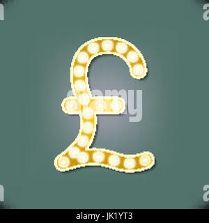 Vector illustration of realistic retro signboard letter P. Part of alphabet including special letters. Stock Vector