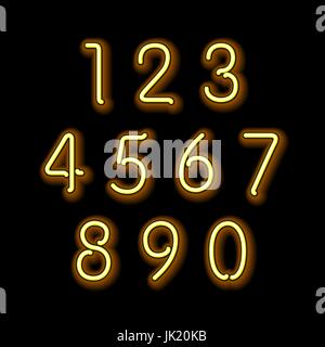 Numerical figures in sparkling neon colors art Stock Vector