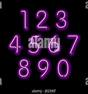 Numerical figures in sparkling neon colors art Stock Vector