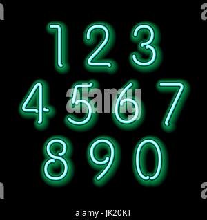 Numerical figures in sparkling neon colors art Stock Vector