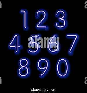 Numerical figures in sparkling neon colors art Stock Vector